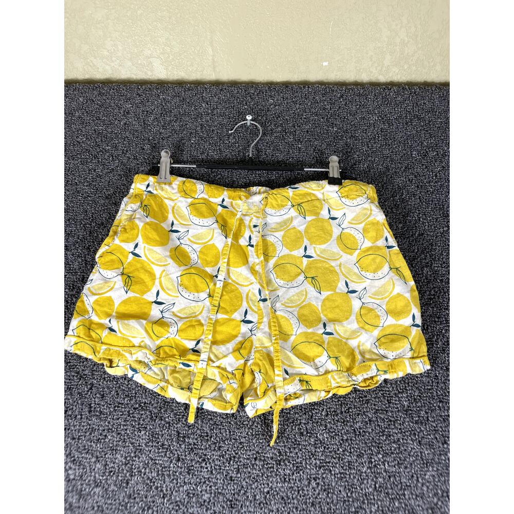 Mahogany Lemon Loungewear Pajama Shorts Womens Small Soft Comfy AOP Yellow White